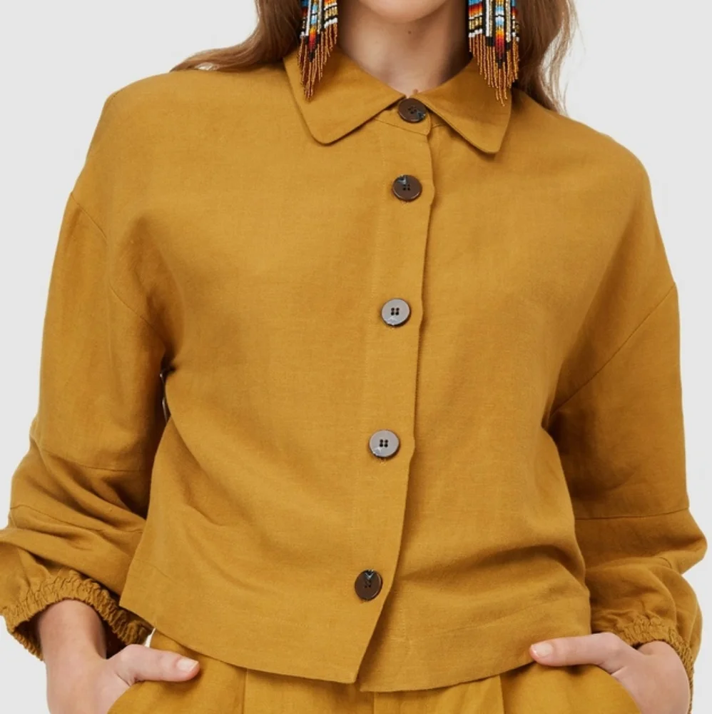 GORMAN Golden Mustard Linen Cropped Jacket - Picture 5 of 16